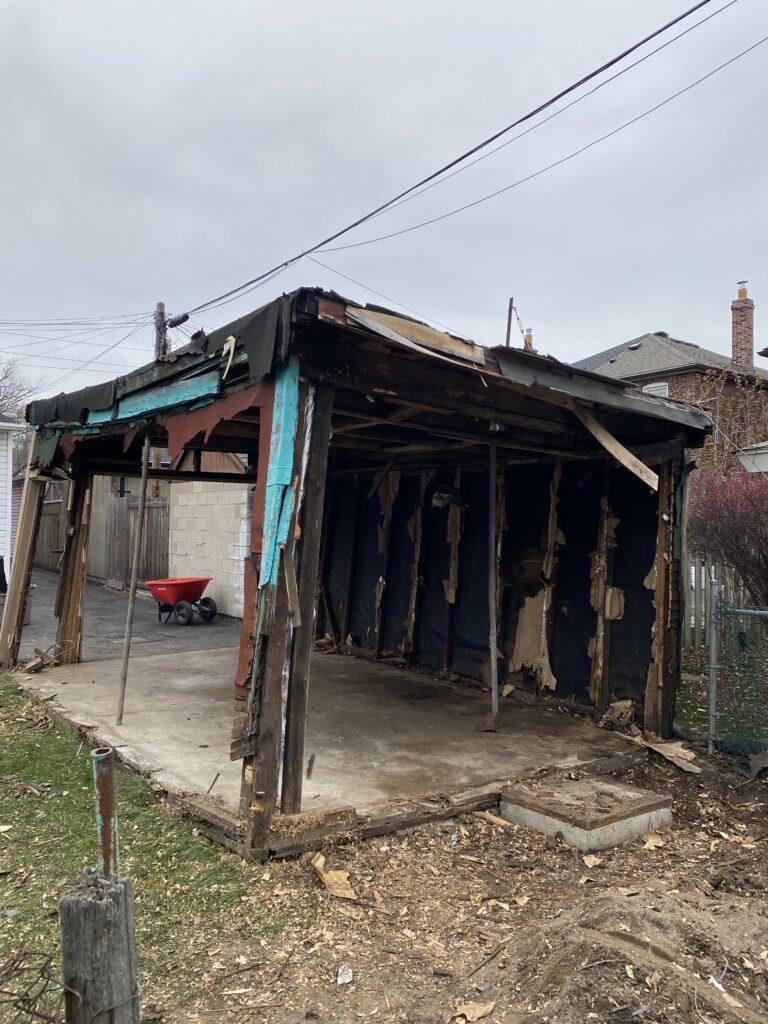 Garage and S shed building